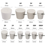 23 suurust White Solids Kummist kork Push-In Tihenduskork Laboratory Kummikork Toru Tank veinipudel Koonusava auguga punn