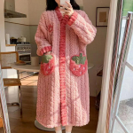 Naise &ouml;&ouml;s&auml;rk uus s&uuml;gis-talvine korallsamet ja sametine paks soe hommikumantel pikas armsas &ouml;&ouml;s&auml;rgis, mida saab kanda v&auml;ljas 2XL