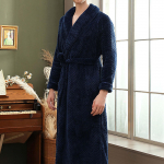 Paks flanellist pikk hommikumantel magamiseks talvel paaridele &ouml;&ouml;riided kimono hommikumantel lahtine soe korallfliisist koduriietus puhkamiseks 3XL