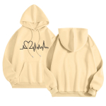 Naiste vabaaja mugavus, pikkade varrukatega pehme kaelusega pullover Heart Beat Print Print L must