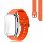 Kaitse&uuml;mbris + silikoonrihm Xiaomi Redmi Watch 5 Lite/5 Active t&auml;iskaaneekraaniga TPU Soft Shell ja hingav spordirihm Watch 5 Active oranž/h&otilde;be