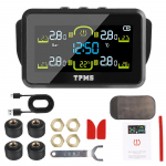 P&auml;ikeseenergia TPMS T14-1 auto rehvir&otilde;hu monitori temperatuuri hoiatus k&uuml;tuse s&auml;&auml;stmise rehvir&otilde;hu seires&uuml;steem intelligentne 4 v&auml;lise anduriga Black
