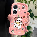 V&auml;rvitud muster Big Wave Edge pehme silikoon materjal Macaron telefoni &uuml;mbris p&otilde;rutuskindel kaitsev kummist &uuml;mbris OPPO Reno Realme jaoks OPPO A95 roosa