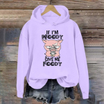 Naiste moe kerged pikkade varrukatega pusadega kapuutsid Graafiline kapuuts M