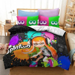 3D-prinditud Splatoon m&auml;ngu voodipesukomplekt poistele, t&uuml;drukutele, kaheinimesevoodiga, kaheinimesevoodiga tekikate Padjap&uuml;&uuml;r, lastevoodi t&auml;iskasvanute moe kodutekstiil, tekstiil 70x133cm 2pcs
