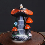 1 tk, Mushroom House Type Waterfall Backflow viirukip&otilde;leti, k&auml;sitsi valmistatud vaigust viirukihoidja kodukaunistuseks &ndash; ilma viirukita
