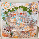88*88cm Naiste 100% mooruspuusiidist sall, &scaron;all, ruudukujuline sall, kaelar&auml;tt 88*88cm oranž