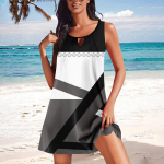 Naiste suvekleidid avara U-kaelusega varrukateta, taskutega p&auml;ikesekleidid XXL sinine