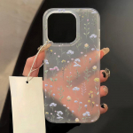Mobiiltelefoni&uuml;mbrised iPhone 11 13 15 Pro Max 12 14 Pro Max &uuml;mbrisele iPhone 16 15 Plus 13 Pro 12 j&auml;&auml;tunud tekstuuriga maalitud koomiksililled iPhone 11 valge