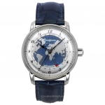 Zeppelin Friedrichshafen GMT Nahkrihm Sinine sihverplaat Automaatne 85963 Meeste k&auml;ekell sinine