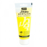 Peinture Acrylique - P&eacute;b&eacute;o - Studio - Jaune Primaire - 100 ml - Satin&eacute;