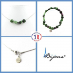Pierres et Min&eacute;raux. Parure bijoux Bracelet Collier Perles Epidote de Myanmar (Birmanie) + Taille personnalisable.