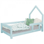 Lit cabane enfant POPPI 90 x 160 bleu clair 1