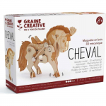 Maquette 3D m&eacute;canique - GRAINE CREATIVE ON A TOUS DU TALENT - Cheval 14 cm - Mod&eacute;lisme - Enfant - 45 pi&egrave;ces