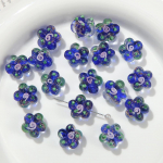 K&auml;sitsi maalitud kuldse liivaga klaaslillega lahtised helmed isetehtud ehete valmistamiseks &ndash; ideaalne k&auml;ev&otilde;rude ja kaelakeede jaoks 10&times;14mm aperture 1.5mm valge