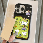 Telefoni&uuml;mbris iPhone 11 13 XR XS Max &uuml;mbrisele iPhone 12 14 15 16 Pro Max 12 Pro 15 Plus Nahast v&auml;rvitud veekindel kukkumis- ja kulumiskindel multikas iPhone 16 Pro Max roosa