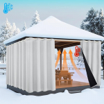 Terrass talvel paks tepitud 100% pimendav aknakardin vastupidav veekindel termiline t&auml;ielikult valgust blokeeriv kardin pergola jaoks 132x274cm valge