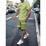 Uus 3D printimine meeste spordir&otilde;ivaste fitness komplekt jooksukost&uuml;&uuml;m vabaaja T-s&auml;rk+l&uuml;hikesed p&uuml;ksid hingav s&ouml;rkimisspordiriietus Triibuline &uuml;likond S