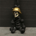 Skull Head Soldier King V&otilde;tmehoidja Pael Ripatsid Ehted EDC V&auml;lis Noa Helmes T&ouml;&ouml;riist Punk DIY Paracord K&auml;sitsi valmistatud kootud aksessuaar must