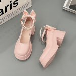 Kevad Suvi Roosa Helmestega Mary Jane Kingad Naiste K&otilde;rge Kontsaga Kingad Kanna &Uuml;mar Nina Madal Sakura Roosa Jk &Uuml;htne Platvorm &Uuml;ksik King 38 roosa