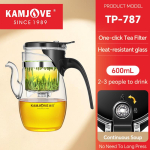 KAMJOVE Press Art Klaasist Teetass Klaasist Teekann Peened Filtrid 304 Roostevaba Teras Toiduga Kokkupuuteks Teekann 600ml Klaasist Teekomplekt