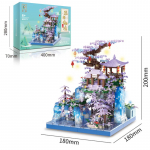 Peach Blossom Tree House Ehitusklotsid Aiaarhitektuur Juga Kerged klotsid M&auml;nguasjad J&otilde;ulud lastele Kingitus t&auml;iskasvanutele with light strap