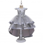 T&uuml;drukute riided Pitsist litrid pidulikud t&uuml;drukute peo sabaga pulmakleidid beebile T&uuml;drukute riided Laste s&uuml;nnip&auml;eva kleidi kost&uuml;&uuml;m 150cm hall v&auml;rv