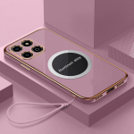 For Honor X8 5G &uuml;mbris Honor X6 telefoni&uuml;mbris Magnetiline kinnitus Luksuslik Ruudukujuline Plakeeritud P&otilde;rutuskindel Silikoonist Tagakaas Case & Strap&Honor X8 5G