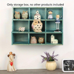 1 tk punane/sinine 9 sektsiooniga vintage puidust seinakinnitusega hoiuriiul, lauapealne ehete ja kogumisobjektide k&otilde;rgekvaliteediline v&auml;ljapanekuriiul. sinine