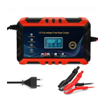 12V intelligentne autolaadija - impulssremont, LCD-ekraan, sobib autodele ja mootorratastele&laevadele&veemootorratastele EU Plug punane