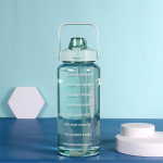 2L k&otilde;rrega veepudel, suure mahutavusega plastikust veetassiga kaasaskantav joogipudel ajamarkeriga v&auml;litingimustes treenimiseks 2.0L