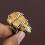 BumbleBee Jasper Handmade Copper Wire Wrap Jewelry Ring Size 7 i5p42