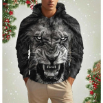 Mood Meeste Kapuutsiga Loom L&otilde;vi 3D Prindiga Kapuutsiga Dressipluusid Harajuku Vabaaja Sweatshirtid &Uuml;lem&otilde;&otilde;duline Kapuutsiga Pulloverid Spordidress R&otilde;ivad 6XL