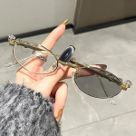 Naiste luksuslikud teemantidega fotokromaatilised prillid, moesuund, v&auml;ikesed ovaalsed miinusprillid, v&auml;rvi muutvad, UV-kaitsega prillid 0 kuni -4.0 -1.5