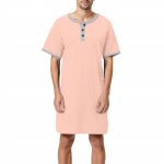 Meeste &uuml;hev&auml;rviline puuvillane l&uuml;hikeste varrukatega pidžaama n&ouml;&ouml;bitava kraega pikk l&otilde;dva l&otilde;ikega pidžaama koduriietus XL roosa