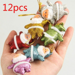 12 tk/2 komplekti j&otilde;ulupiisa kaunistused, mitmev&auml;rviline j&otilde;uluvana pidu, rippuv j&otilde;ulupuu kaunistus