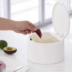 Round Push-Top Desktop Trash Can for Home and Office