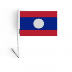 Drapeau adh&eacute;sif - Laos - 14 x 21 cm - 5 t&uuml;kki - Pol&uuml;ester - L&eacute;ger - Recto/verso