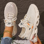 Naiste hingavad v&otilde;rk-tennised - Kerged vabaaja jalutuskingad polsterdatud &otilde;hup&otilde;hjaga Daamide tennised, Mugavad jalatsid 40 beež