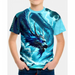 Laste T-s&auml;rk 3D Dragon Graphic T-s&auml;rgid Laste topid &Uuml;markaelusega T-s&auml;rk Multifilmi Loomade l&uuml;hikeste varrukatega T-s&auml;rk poisile 130