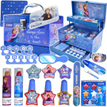 Disney printsess Frozen 2 kosmeetikakomplekt kandekotiga Sisaldab Disney kosmeetikat ja meiki Kosmeetiline meik Elsa k&auml;epidemega, 23-osaline komplekt, Kleebised, Laste sinine