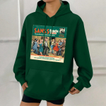 Naiste Mood Retro Tr&uuml;kiga Vabaaja Kapuutsiga Pusa Taskutega XXL