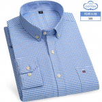 S-6XL Oxford s&auml;rgid meestele Pikkade varrukatega Puuvillane &Uuml;hev&auml;rviline Triibuline Vabaaja Tikitud Hobune Streetwear &Auml;ri Lihtne Kontor 6XL 44