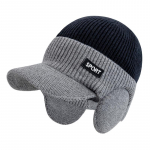 Uus Talvem&uuml;ts Karusnahaga Vooderdatud Kootud M&uuml;ts Soojad K&otilde;rvaklapid Nokaga M&uuml;ts Stiilsed M&uuml;tsid Meestele V&auml;litingimustes Paksendatud Suusaspordi Kootud M&uuml;ts Soe Kingitus 55cm-60cm hall/must