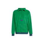 Adidas Originals Funnel Veluur Logo Kogu Pind Prindiga Seisukrae Poollukuga Pikkade Varrukate Dressipluus Meeste Dressipluus Roheline IB3420 XXXL