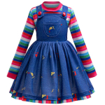 Chucky Halloweeni T&uuml;drukukleit Poiste Kombinesoonid Kost&uuml;&uuml;m Chucky Lastepeo V&auml;ikelaps 120cm blue