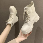 Uued Naiste Valged Pahkluusaapad PU Nahast Paksude Taldadega Paeladega Combat Booties Naiste S&uuml;gis Talv Platvormkingad Kummist Cowboy Saapad 39 puhas