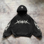 ZYLLO Retro Gooti Graafilise Tr&uuml;kiga Hip Hop Kapuutsiga Pusa Meestele Y2k Grunge Punk Vabaaja Lahtine Pullover Naiste T&auml;navamoe Dressipluus Kapuutsiga XL