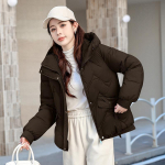 Naiste talvine l&uuml;hike puuvillane mantel, v&auml;ike korea stiilis paksendatud puuvillane mantel 2XL must