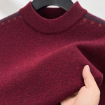 Hengyuanxiang Men's Round Neck Thick Wool Sweater 4XL